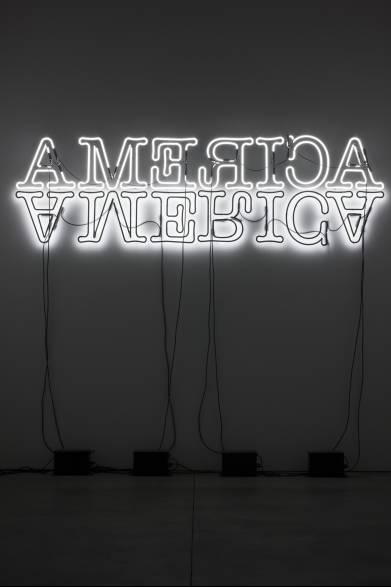 期間│3月29日（金）～6月30日（日）　※月曜休み<br />時間│12:00～20:00<br />会場│ラットホールギャラリー<br />東京都港区南青山5-5-3 B1<br />Tel.03-6419-3581<br /><br />Glenn Ligon<br />Double America (2012)<br />neon and paint 91.4 x 304.8 cm (36 x 120 in.)<br />© Glenn Ligon Courtesy of the artist