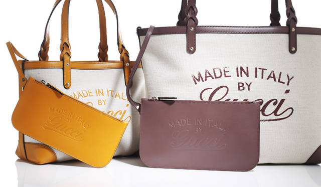 <strong>GUCCI｜グッチ</strong>　クラフト　左から 9万9750円[W28×H22×D11cm]、10万9200円[W46×H28×D16cm]