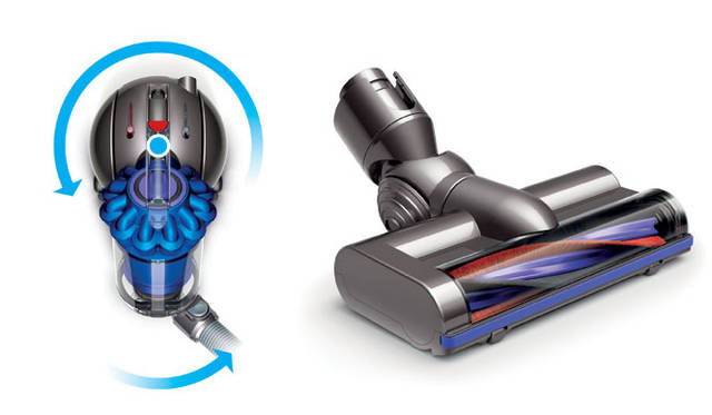 <strong>dyson｜ダイソン</strong>　左／DC48ボールテクノロジー、右／クリーナーヘッド