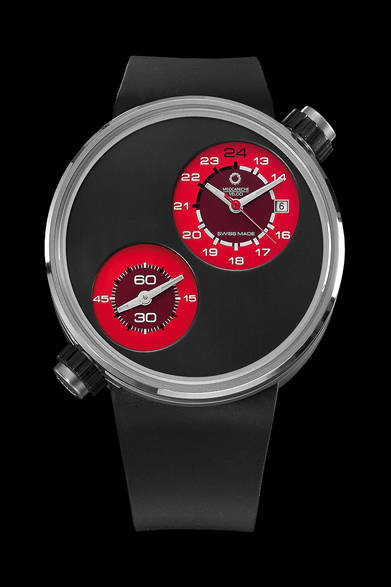 <strong>MECCANICHE VELOCI│メカニケ・ヴェローチ</strong>　「ドゥエヴァルヴォレ エボリューション IPB レッド」ブラックIPBチタニウムケース、36万7500円