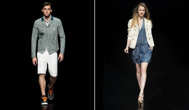 <strong>DIESEL｜ディーゼル</strong>　左から、メンズジャケット（ディーゼル クレアーレ限定商品）3万9900円、レディースドレス（ディーゼル クレアーレ限定商品）2万2050円