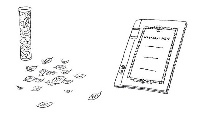 <strong>LIVING MOTIF｜リビング・モティーフ</strong>　「鈴木康広×福永紙工」　左／「紙の葉」、右／「MABATAKI NOTE」 