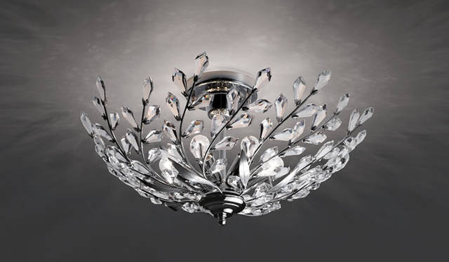 <strong>YAMAGIWA｜ヤマギワ</strong>　「B.C.SAN MICHELE（ビー・シー・サンミッシェル）」　「C2190」（サイズ：φ550×H240mm、4.0kg／素材：真鍮クロームメッキ、クリスタルガラス、取付簡易型）22万500円