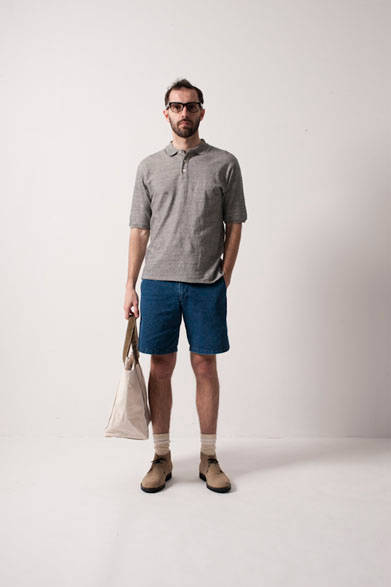 <strong>FUJITO｜フジト</strong>　 2013年夏コレクション　Polo Shirts1万4700円、Climbing Shorts1万8900円、Eye Wear2万3100円、Tote Bag M 1万2600円、Sox1890円