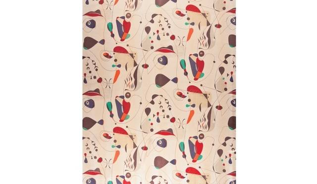 <strong>ART｜『カリフォルニア・デザイン1930-1965－モダン・リヴィングの起源－』</strong>　ポール・ラースロー テキスタイル《ポール・ラースロー・ヨーロッパ・グループ》 1954年頃　ロサンゼルス・カウンティ美術館蔵 LACMA, Gift of Peter and Shannon Loughrey © Paul Lászlo Estate/ADAGP, Paris/Artists Rights Society (ARS), New York.