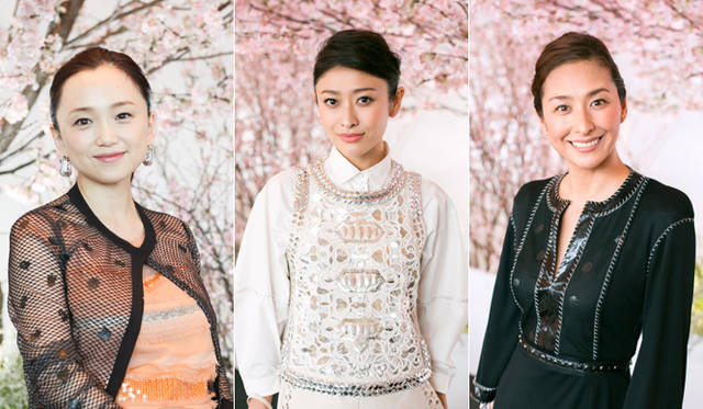 <strong>BOTTEGA VENETA｜ボッテガ・ヴェネタ</strong>　写真左から、女優の永作博美、女優の山田優、モデルの清原亜希