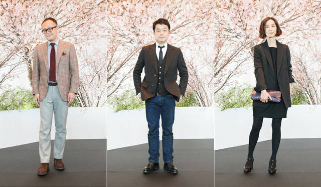 <strong>BOTTEGA VENETA｜ボッテガ・ヴェネタ</strong>　写真左から、BRUTUS編集長の西田善太、GOETHE編集長の舘野晴彦、ELLE編集長の塚本香