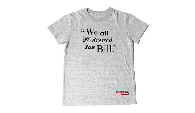 <strong>伊勢丹×ビームス</strong>　映画『ビル・カニンガム＆ニューヨーク』　アナ・ウィンターのビル・カニンガムに対する言葉を記したTシャツ（5040円）