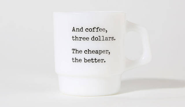 <strong>伊勢丹×ビームス</strong>　映画『ビル・カニンガム＆ニューヨーク』　ビル・カニンガム本人の名言を記したマグカップ（3675円）
