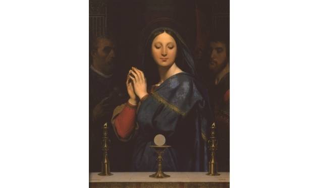 <strong>ART｜本国フランスもうらやむ珠玉のコレクション『プーシキン美術館展 フランス絵画300年』</strong>　ジャン=オーギュスト=ドミニク・アングル　聖杯の前の聖母　1841年　©The State Pushkin Museum of Fine Arts, Moscow