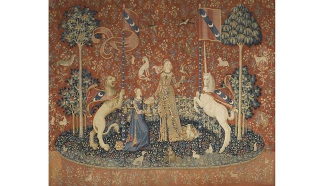 <strong>ART｜国立新美術館で『貴婦人と一角獣展』</strong>　タピスリー《貴婦人と一角獣「味覚」》1500年頃 フランス国立クリュニー中世美術館蔵 © RMN-Grand Palais / Franck Raux / Michel Urtado / distributed by AMF–DNPartcom