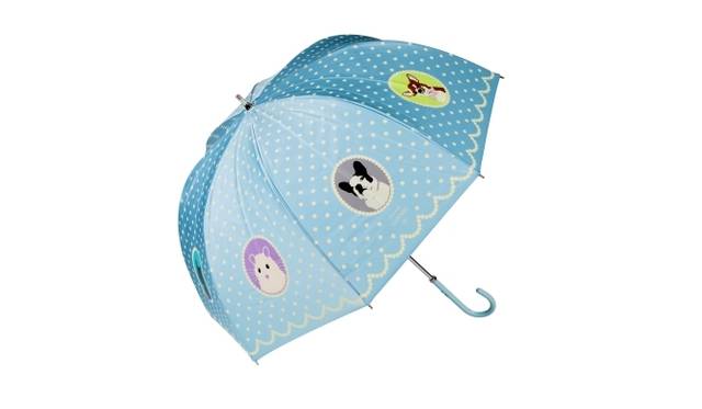 <strong>LADURÉE｜ラデュレから、傘&日傘コレクションがデビュー</strong>　雨長傘「アミ」 ブルー　8400円 