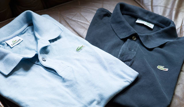 <strong>LACOSTE｜ラコステ</strong> 父から譲ってもらったという、水色と黒の「L1212」。おそらく1980年代のもの