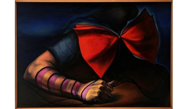 <strong>ART｜六本木ヒルズ・森美術館10周年記念『LOVE展：アートにみる愛のかたち―シャガールから草間彌生、初音ミクまで』</strong>　岡本太郎《傷ましき腕》1936／1949年 油彩、カンバス111.8×162.2 cm 川崎市岡本太郎美術館蔵、神奈川