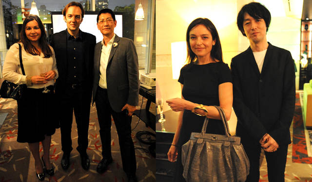 <strong>STRASBURGO｜ストラスブルゴ</strong>　左からアンリ・ジャック社のアン•リス・クレモナ氏、ザリアー二社のアンドレア・コスチェンサ氏、建築家のジョン・ヒア氏、ザリアー二社のクリスティーナ・カヴァトーレ氏、マリ・クレール・スタイル副部長の伊田博光氏