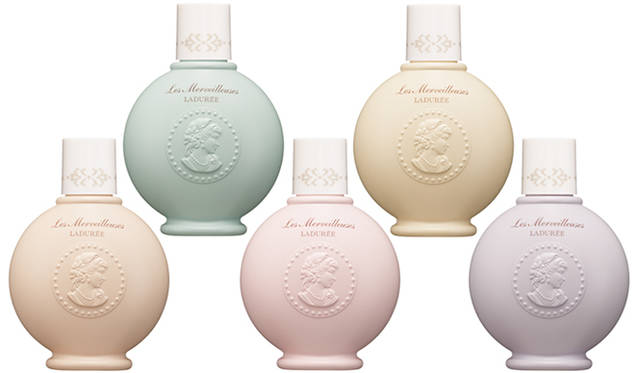 <strong>Les Merveilleuses LADURÉE｜レ・メルヴェイユーズ ラデュレ</strong>　ボディ ミルク[190mL]全5種　各3990円<br />ローズ／ヴァイオレット／オレンジフラワー／ドラジェ／カモミールミント（数量限定）
