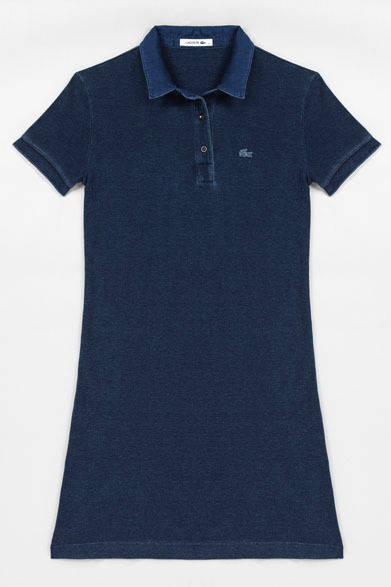 <strong>LACOSTE｜ラコステ</strong>　ブランド誕生80周年スペシャルワンピース インディゴサテンドレス1万8900円