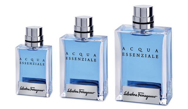 <strong>Salvatore Ferragamo│サルヴァトーレ フェラガモ</strong> 新作フレグランス「アクア エッセンツィアーレ」　写真左から5775円（30mL）、7560円（50mL）、1万290円（100mL）