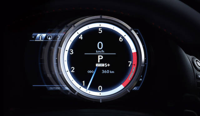 LFA譲りの単眼メーターは、F SPORT専用装備だ