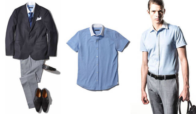 <strong>ESTNATION｜エストネーション</strong>　「エストネーション×干場義雅」コラボシャツ　“SMART COOL BIZ”半袖クレリックシャツ9975円