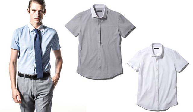 <strong>ESTNATION｜エストネーション</strong>　「エストネーション×干場義雅」コラボシャツ　“SMART COOL BIZ”半袖クレリックシャツ各9975円