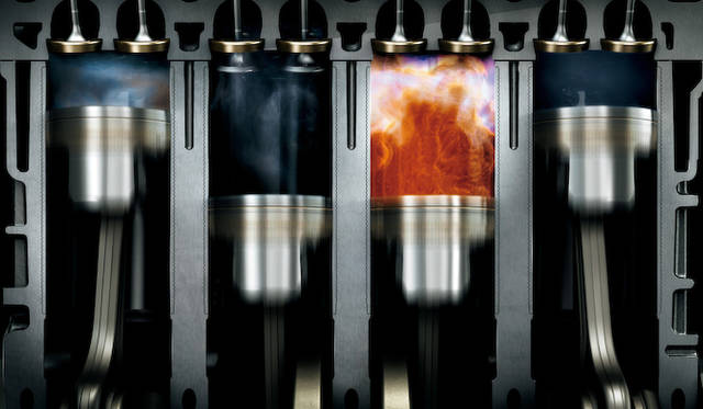 アクティブシリンダーマネジメント（ACT）の高負荷時動作イメージ