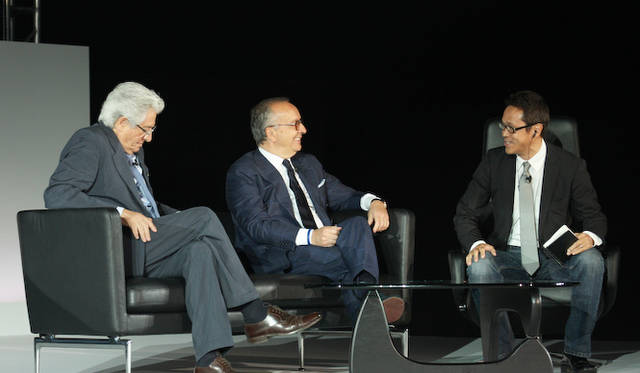 左から、ジョルジェット・ジウジアーロ氏、ワルター・デ・シルヴァ氏、和田智氏