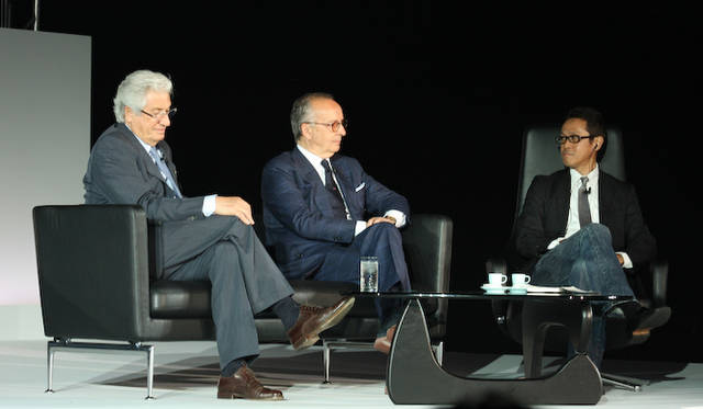 左から、ジョルジェット・ジウジアーロ氏、ワルター・デ・シルヴァ氏、和田智氏