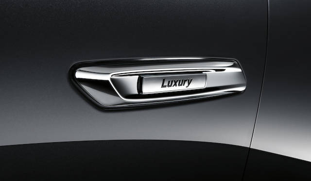 フロントのサイドには、デザインラインのバッジが貼られる