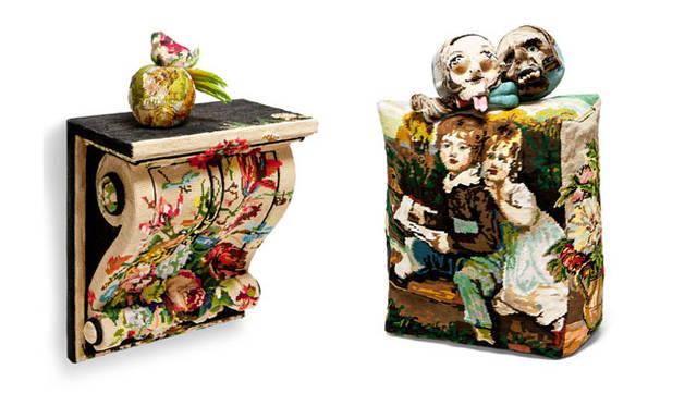 <strong>TOYO KITCHEN｜トーヨーキッチン</strong>　FREDERIQUE MORREL（フレデリック・モレル）　左／「Pomme D’amour（ポム・ダムール）」45万7800円。右／「Skully Cushion（スカリー・クッション）」68万1450円