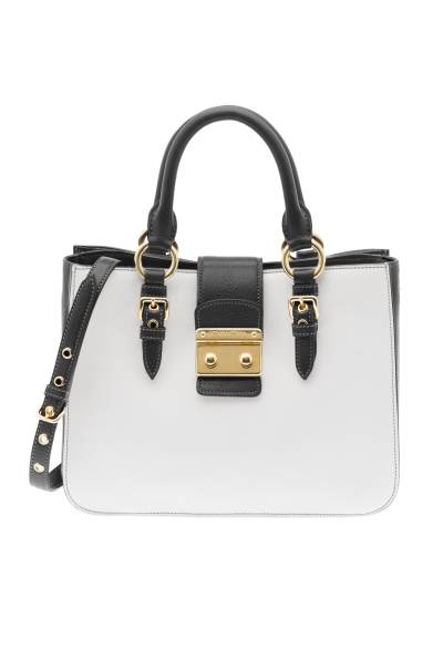 ハンドバッグ<br />カラー│ホワイト×ブラック<br />サイズ│H22.5×W28×D7cm<br />価格│16万4850円