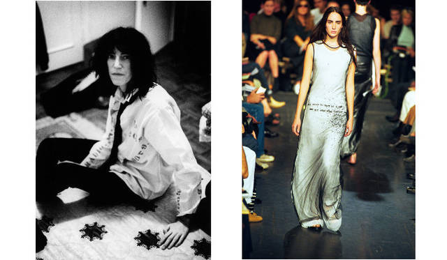 <strong>ART FILE 19｜「Punk: Chaos to Couture」</strong>　左：Patti Smith, late 1970sCourtesy of The Metropolitan Museum of Art, Photograph by Caroline Coon, Camera Press　右：Ann Demeulemeester (Belgian, born 1959), spring/summer 2000Courtesy of The Metropolitan Museum of Art, Photograph by Catwalking