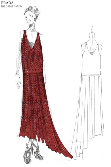 フリンジに、スパンコール、ストーンやかぎ針編みの小さな花の刺繍が装飾されたロングドレス。グログラン素材を使用。