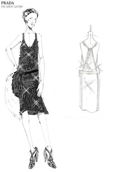 魚の鱗のような形をしたスパンコールをドレス全体に刺繍したオーガンジーの膝丈ドレス。