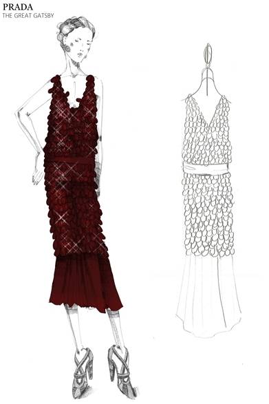 スパンコールとストーン刺繍を束ねたサテン素材のドレス。