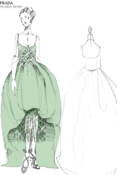 フリンジにパール、ストーン、スパンコールをあしらった、ビスチェ付きラジミールドレス。1920年代風のシルエットにモダンな素材と刺繍を組み合わせている。