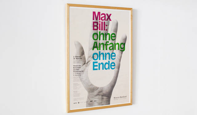 <strong>BUILDING｜ビルディング</strong>　「Max Bill lithograph poster fair」　2008年にドイツ・ヘアフォルトのMARTa Museumで開催されたマックス・ビルの展覧会ポスター。木製フレーム付き