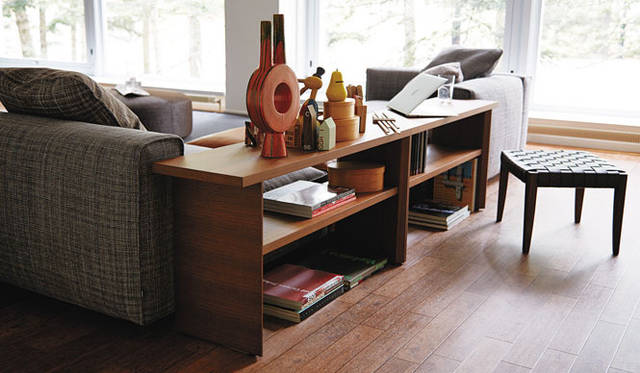 <strong>arflex｜アルフレックス</strong>　2013年新作コレクション　「BRACCO（ブラッコ）」 コンソールテーブル（棚付）10万9200円×2台（ブラックウォールナットナチュラル）