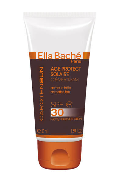 <strong>Ella Bachè Paris｜エラバシェ</strong><br /><br />毎日、外的刺激のリスクと戦う肌に「攻め」と「守り」の新世代サンブロック誕生。紫外線だけではなく、年々ひどくなる花粉や大気汚染などによる肌細胞のDNAダメージまで視野に入れ、酸化をトータル防御。また、乾燥しがちな肌を一日中うるおいのベールで守り、内側から透明肌に導いてくれる。強力な抗酸化効果のあるカロテノイド（アスタキサンチン）を配合し、細胞を早期老化から守ってくれる効果も。<br /><br />エラバシェ キャロテアージュ プロテクトソレイユ [50ml] SPF30　3990円<br /><br />コスメティカ パシフィック リム<br />Tel. 03-5484-8060<br />www.ellabache.co.jp