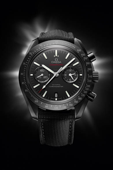 「Speedmaster in black ceramic – “Dark Side of the Moon”｜スピードマスター ムーンウォッチ“ダークサイド・オブ・ザ・ムーン”」