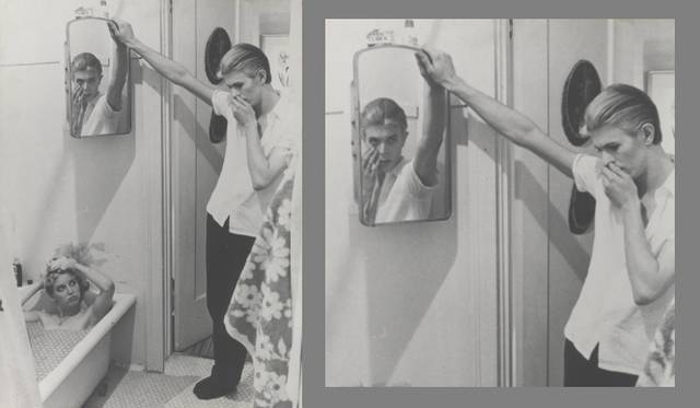 <strong>ART FILE 21｜「David Bowie is（デヴィッド・ボウイ展）」</strong>　Photo collage of manipulated film stills from The Man Who Fell to Earthc1975-6 Design by David Bowie, film stills by David James<br />Courtesy of The David Bowie Archive 2012. Film stills © STUDIOCANAL Films Ltd