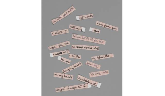 <strong>ART FILE 21｜「David Bowie is（デヴィッド・ボウイ展）」</strong>　Cut up lyrics for ‘Blackout’ from “Heroes”1977 David Bowie © The David Bowie Archive 2012. Image © V&A Images