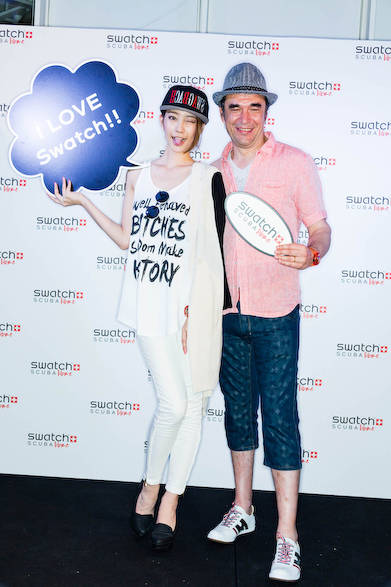 藤本奈月さん（モデル）、スウォッチグループジャパン株式会社代表取締役社長 クリストフ・サビオ氏