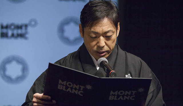 九代目市川中車さんが、市川猿翁さんの代理として謝辞を読み上げた