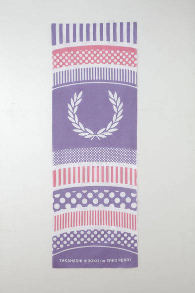 <strong> FRED PERRY｜フレッドペリー</strong>　フレッドペリー×高橋理子コラボレーション「TAKAHASHI HIROKO for FRED PERRY」　てぬぐい「100×35」2310円