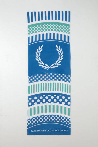 <strong> FRED PERRY｜フレッドペリー</strong>　フレッドペリー×高橋理子コラボレーション「TAKAHASHI HIROKO for FRED PERRY」　てぬぐい「100×35」2310円