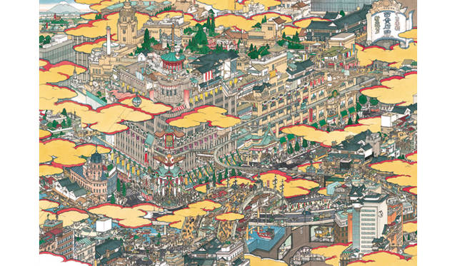 百貨店圖　日本橋　新三越本店（2004）<br />紙にペン、水彩<br />59.4×84.1cm<br />所蔵：株式会社三越伊勢丹<br />© YAMAGUCHI Akira, Courtesy Mizuma Art Gallery