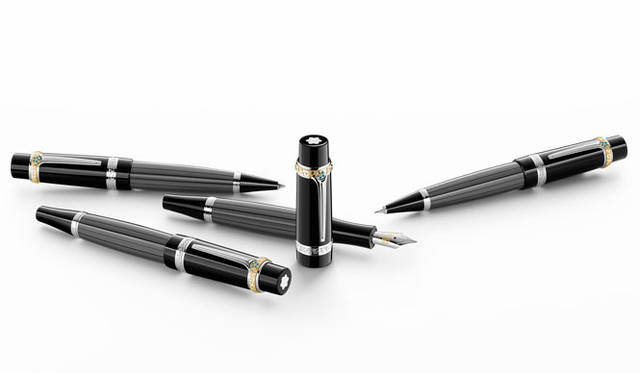 <strong>MONTBLANC｜モンブラン</strong>　新作筆記具コレクション「作家シリーズ2013 オノレ・ド・バルザック」　左からボールペン、ローラーボール、万年筆、メカニカルペンシル（メカニカルペンシルはセット販売のみ）