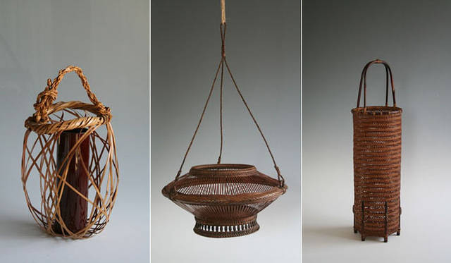 <strong>Cassina ixc.｜カッシーナ・イクスシー</strong>　「竹籠展 - 伝えたい美しいもの」　左から、斎藤文石、鈴木玩々斎、峰月