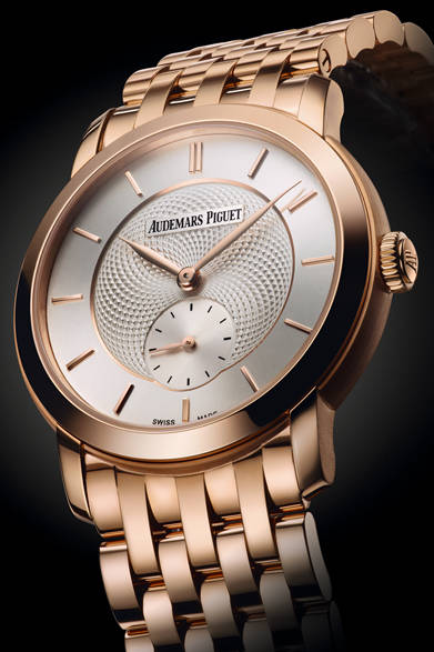 Jules Audemars Small Seconds｜ジュール オーデマ・スモールセコンド<br />ケース径33mm、18KPGケース、手巻き、自社製ムーブメント「キャリバー3090」、パワーリザーブ約48時間、273万円（18KPGケース×18KPGブレスレット）